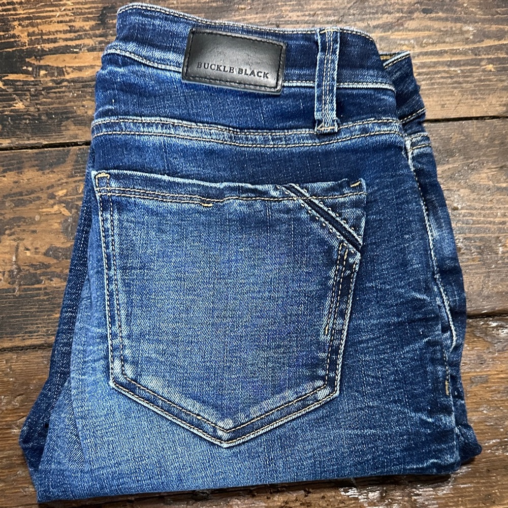 Buckle Dark Blue Skinny Jeans